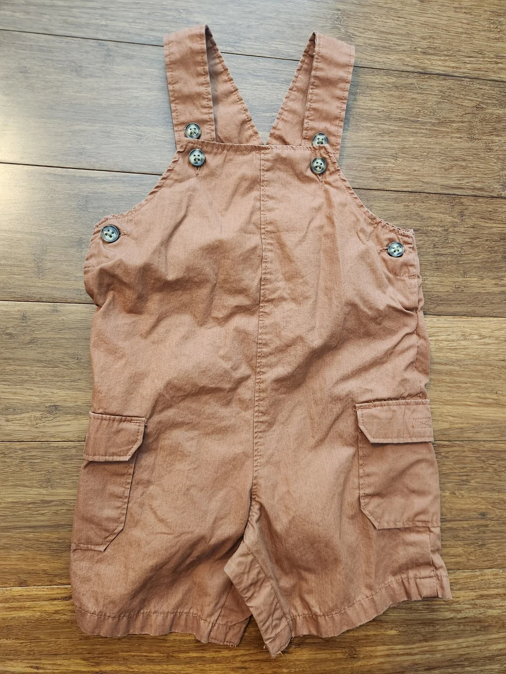 Carter's Baby Boy Rust Brown Toddler Shorts Overalls And Onesie, 18 Months